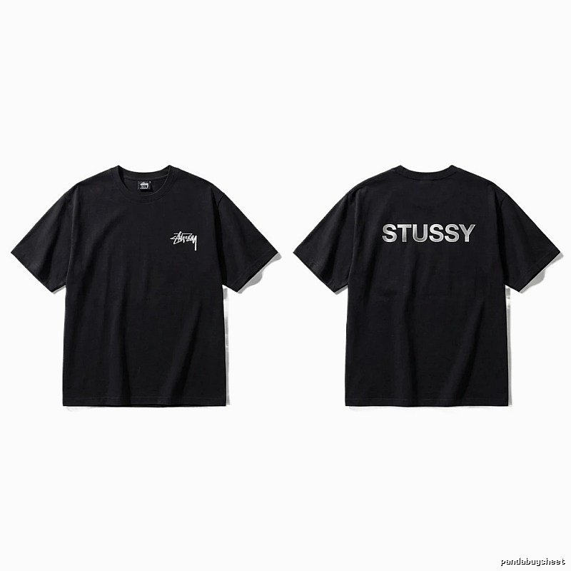 Stussy classic black trendy T-shirt