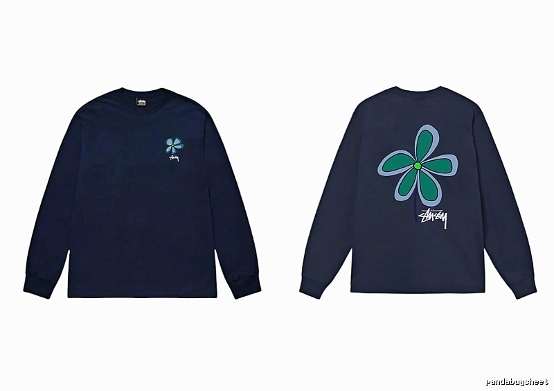 Stussy Floral Series Casual Style Navy Long-Sleeve