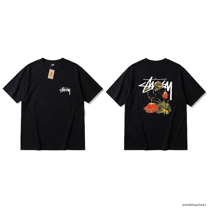 Stussy Floral Style Black T-shirt