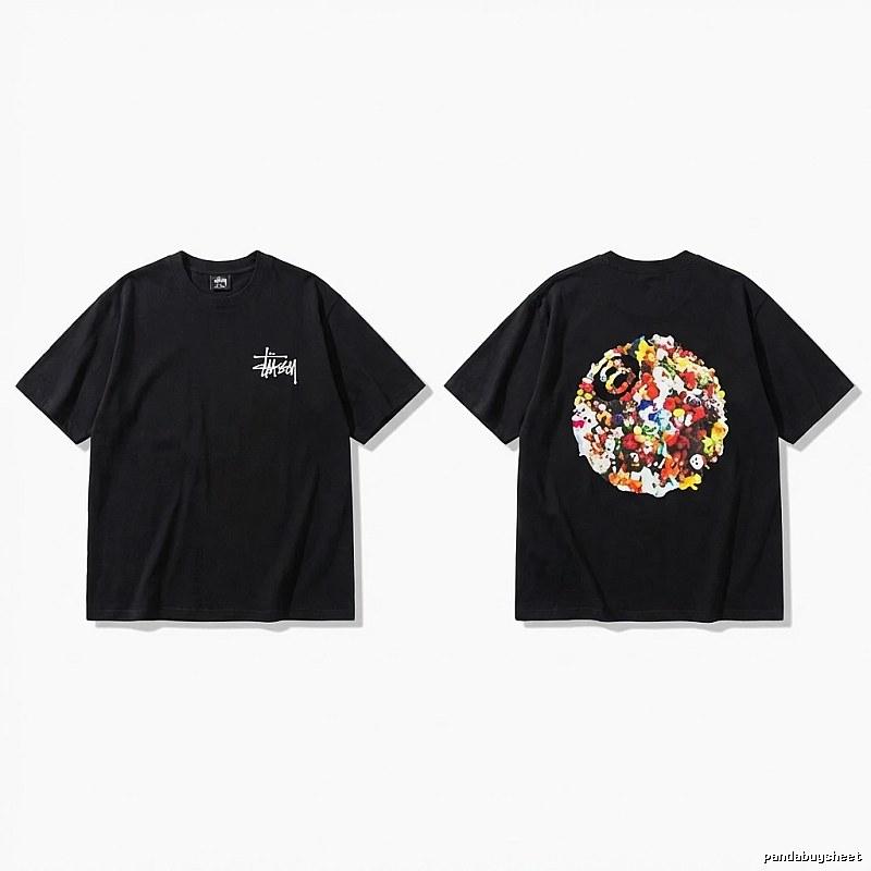 Stussy graffiti-style black T-shirt