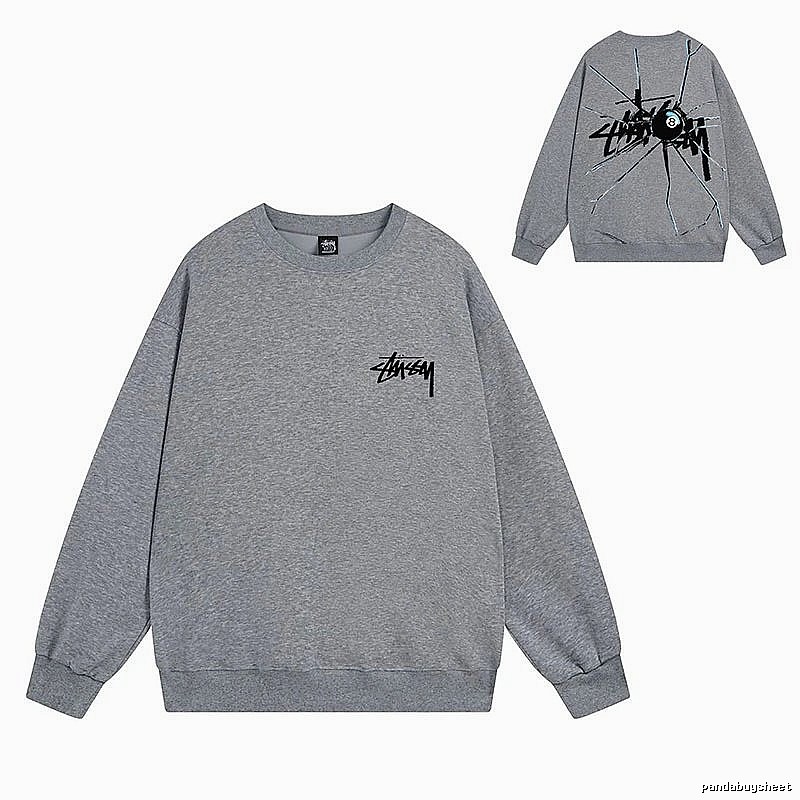 Stussy Gray Style 536 Graphic SweatShirt Casual Layering