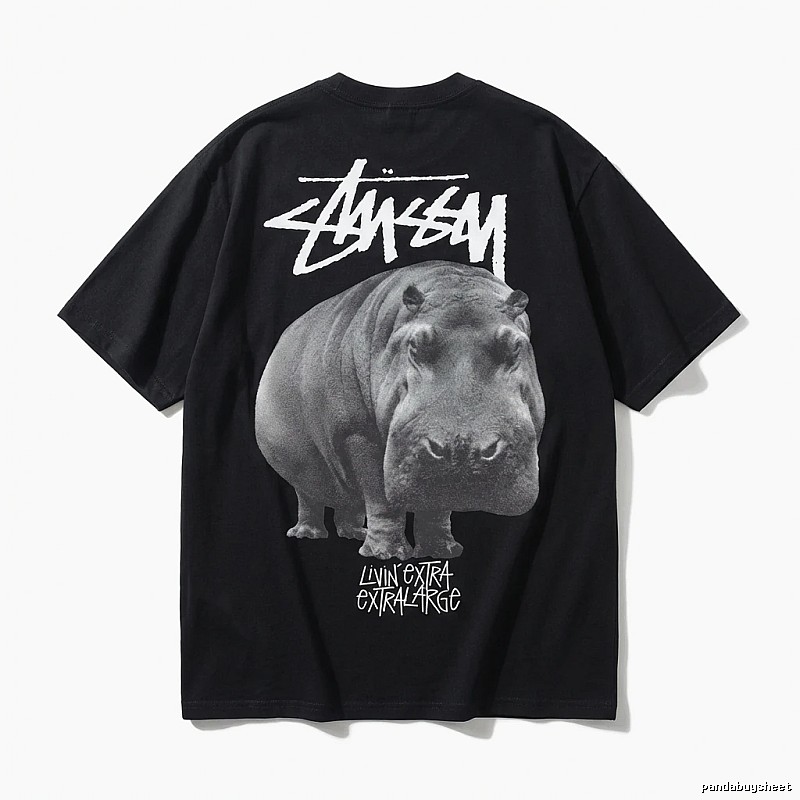 Stussy Hippo Print Black T-shirt