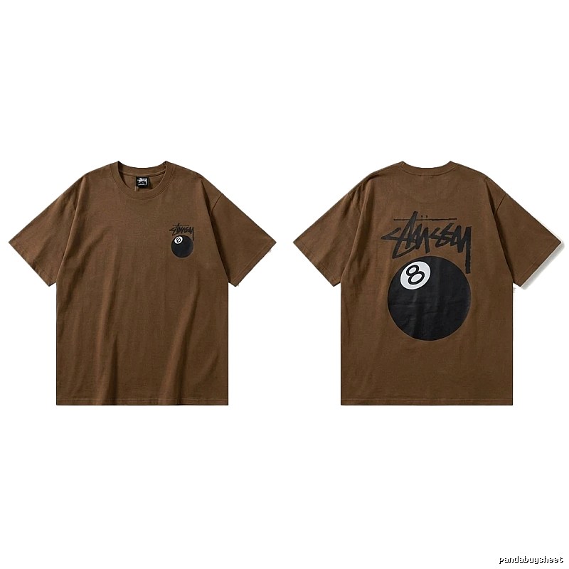 Stussy No.8 Ball Trendy Brown T-shirt