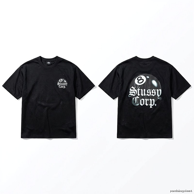 Stussy No.8 Retro Style Black T-shirt
