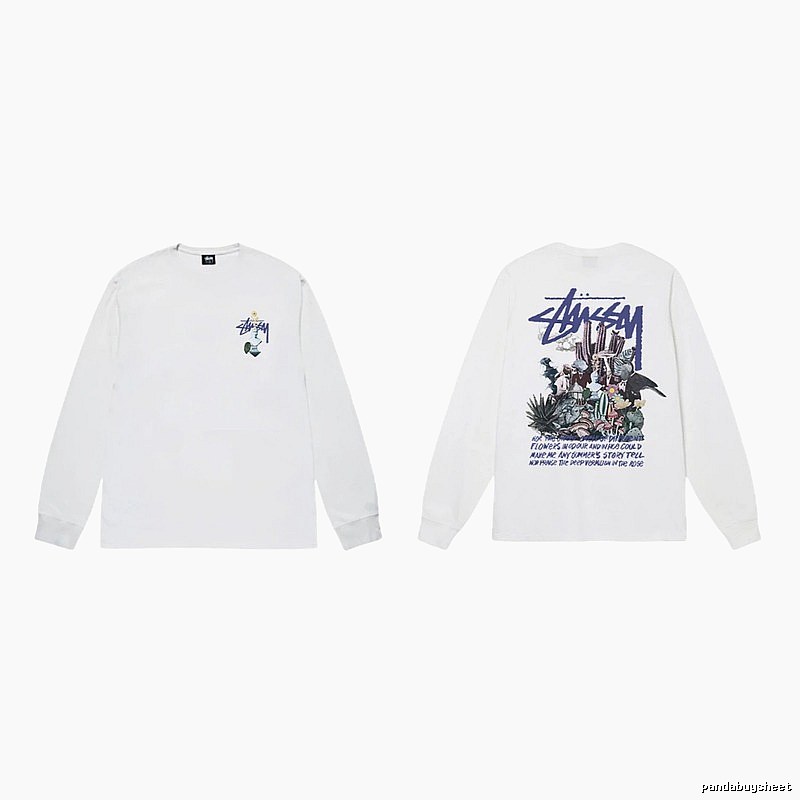 Stussy printed trendy white long-sleeve