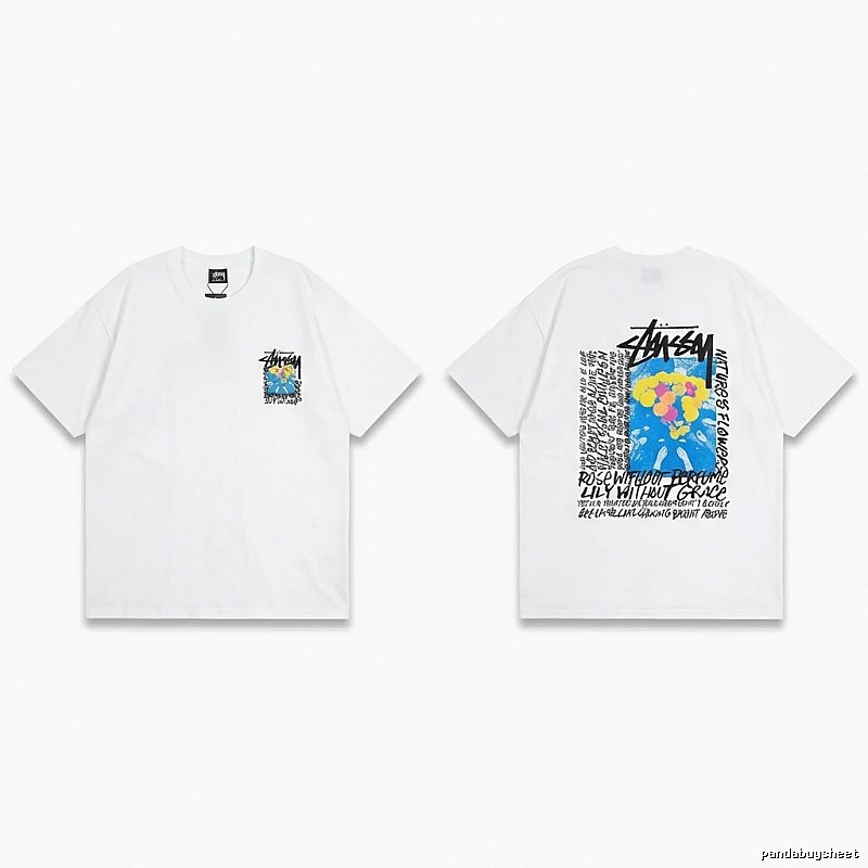 Stussy Printed Trendy White T-shirt