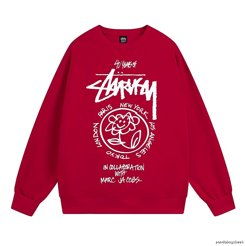 Stussy Red Style 539 Graphic SweatShirt Downtown Style