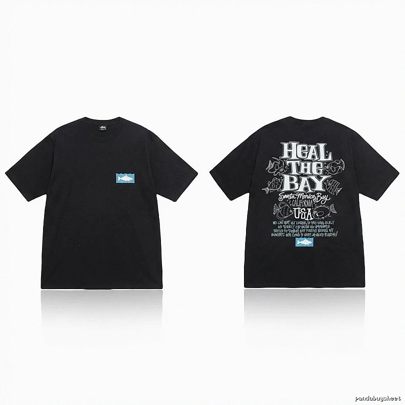 Stussy retro-style black short-sleeve