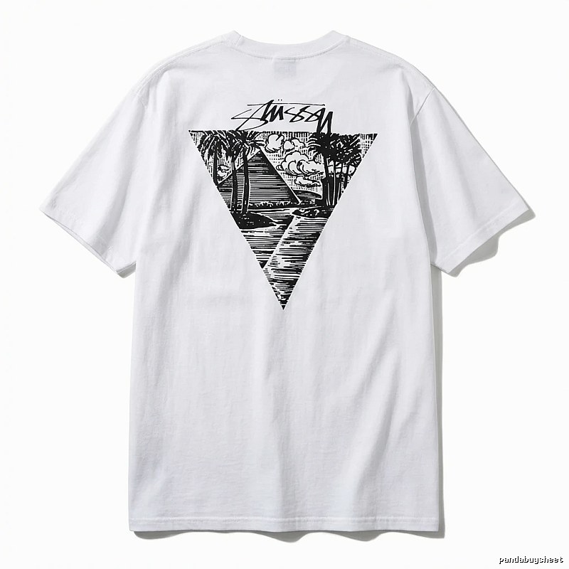 Stussy triangle print white T-shirt