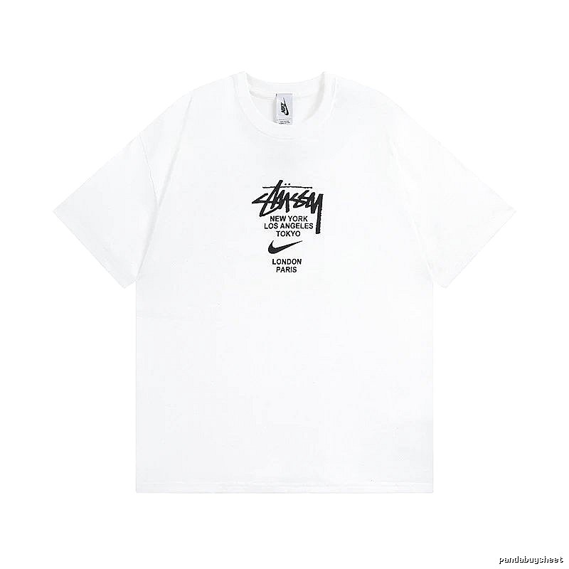 Stussy White Spider Graphic T-Shirt Airport Outfit Logo