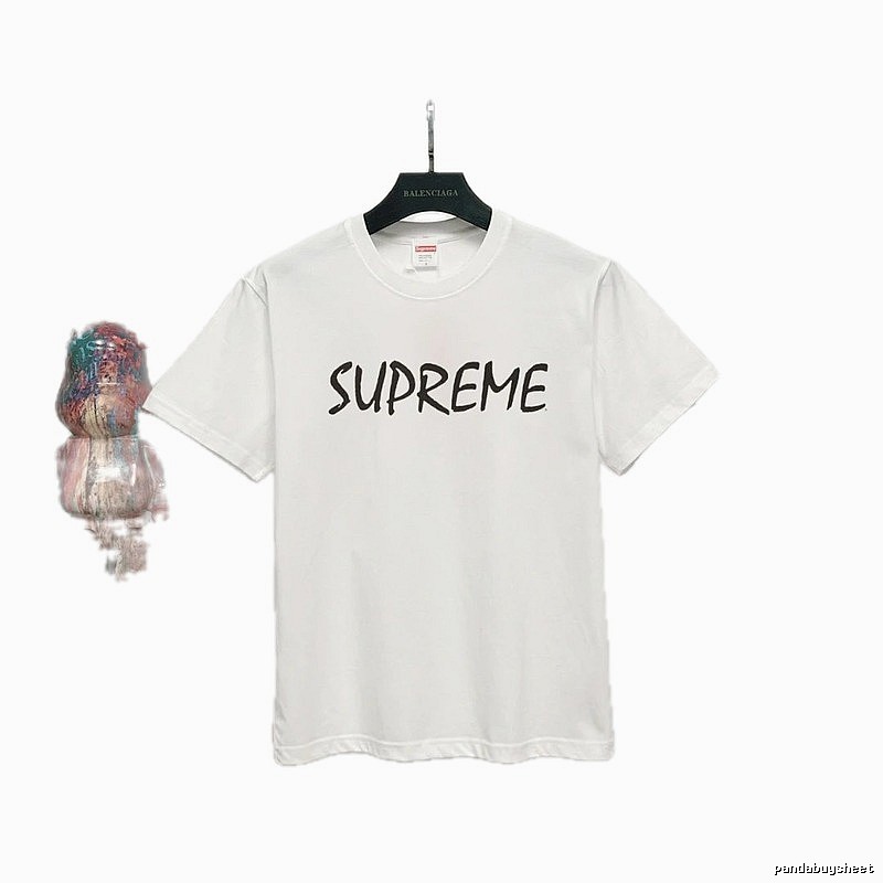 Supreme Hand-drawn Print Street Style White T-Shirt