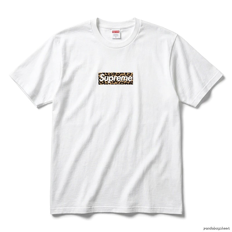 Supreme leopard - print style white T - shirt