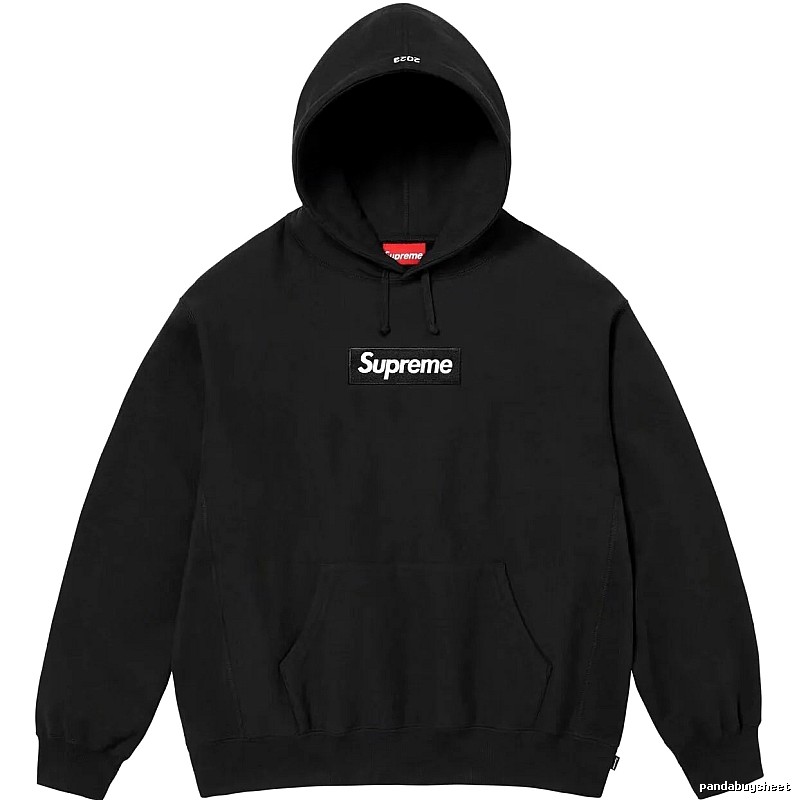 Supreme Logo Detail Logo hoodie Gray Red Oversized with Relaxed Feel