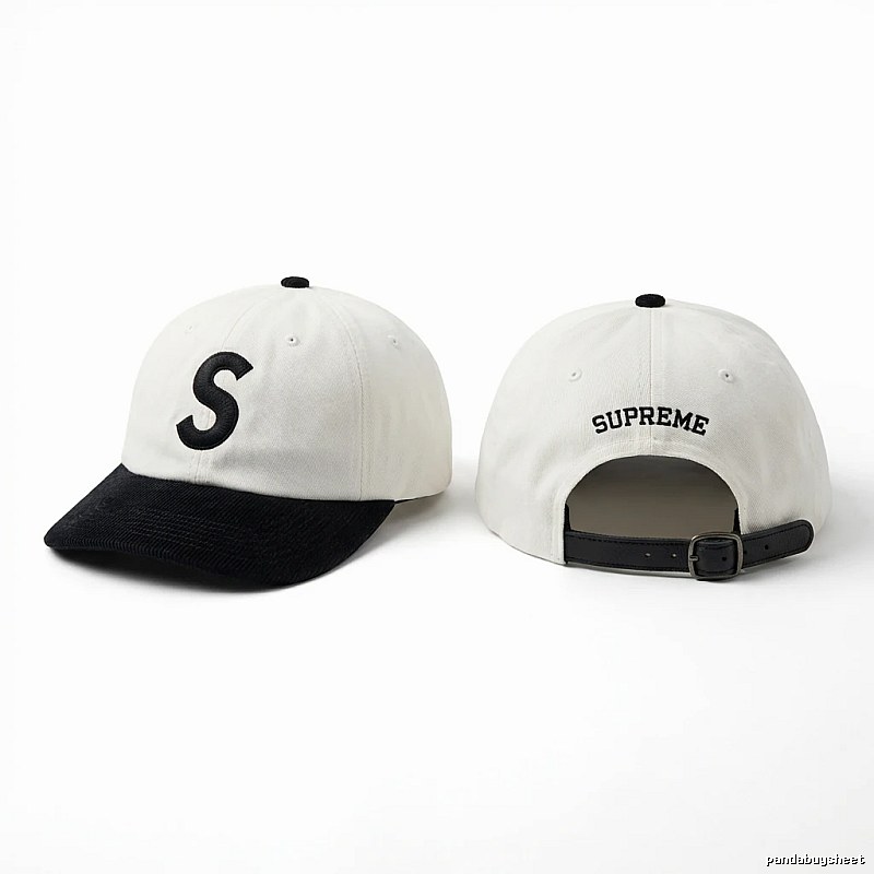 Supreme minimalist black and white hat