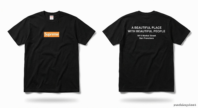 Supreme orange printed trendy and cool short-sleeved shirt