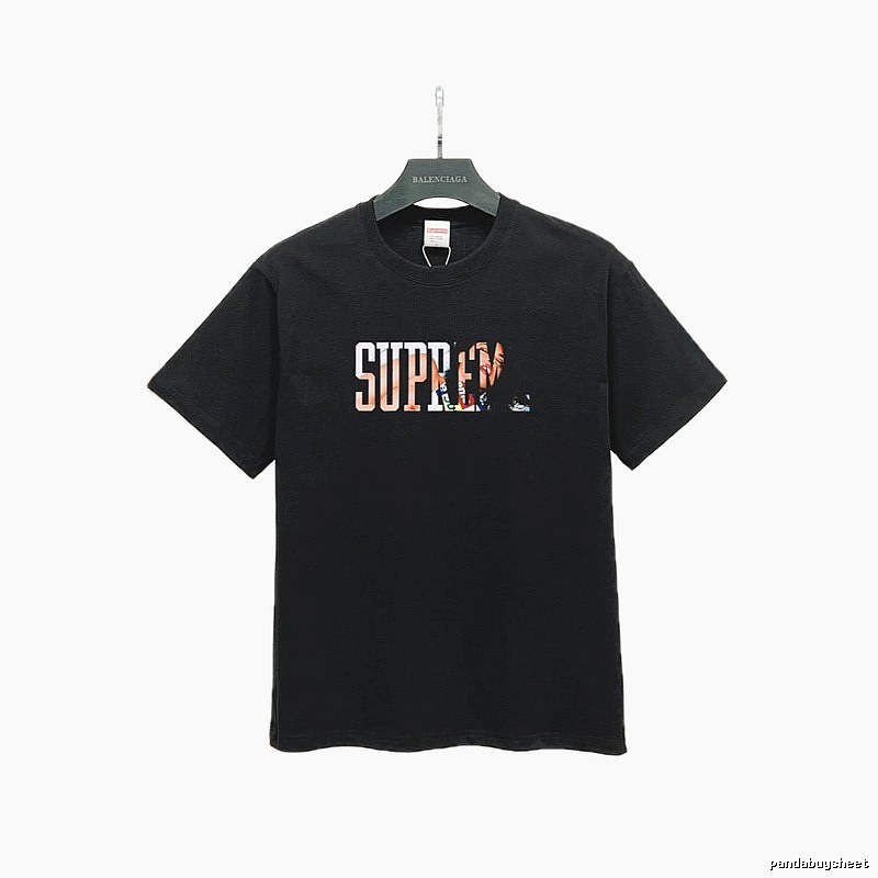 Supreme Portrait Print Street Style Black T-Shirt