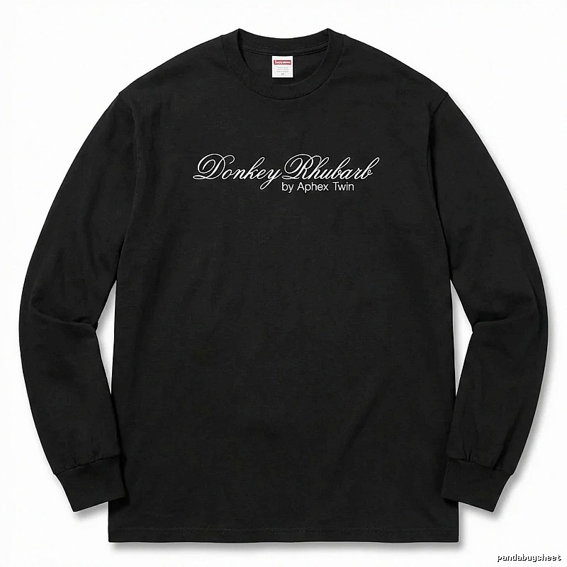 Supreme Print Retro Style Black Long-sleeve Shirt