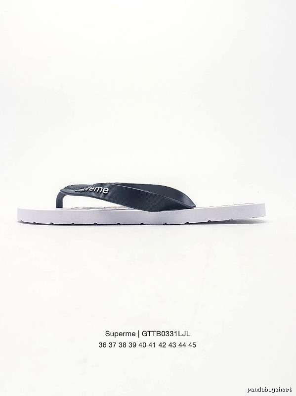 Supreme Street Fashion Black and White Flip-Flops