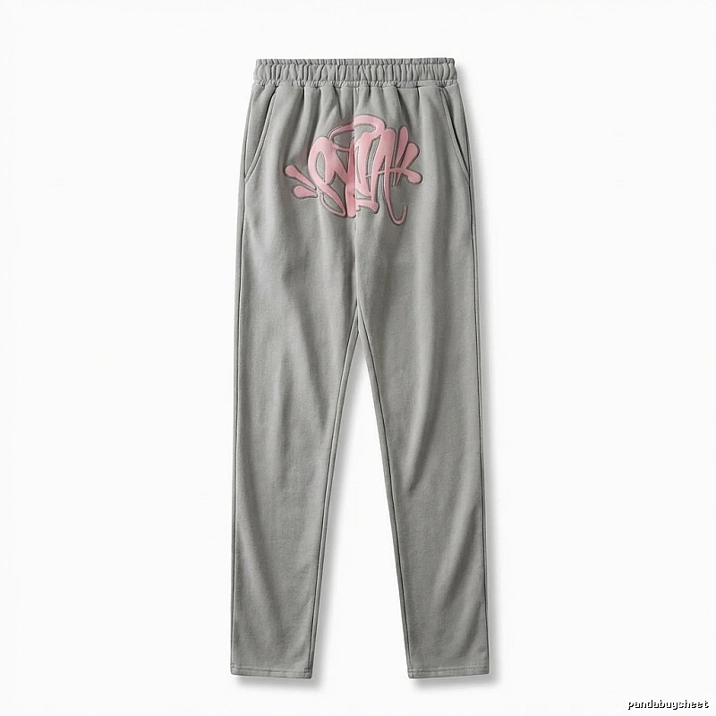 SynaWorld graffiti-style light gray sweatpants