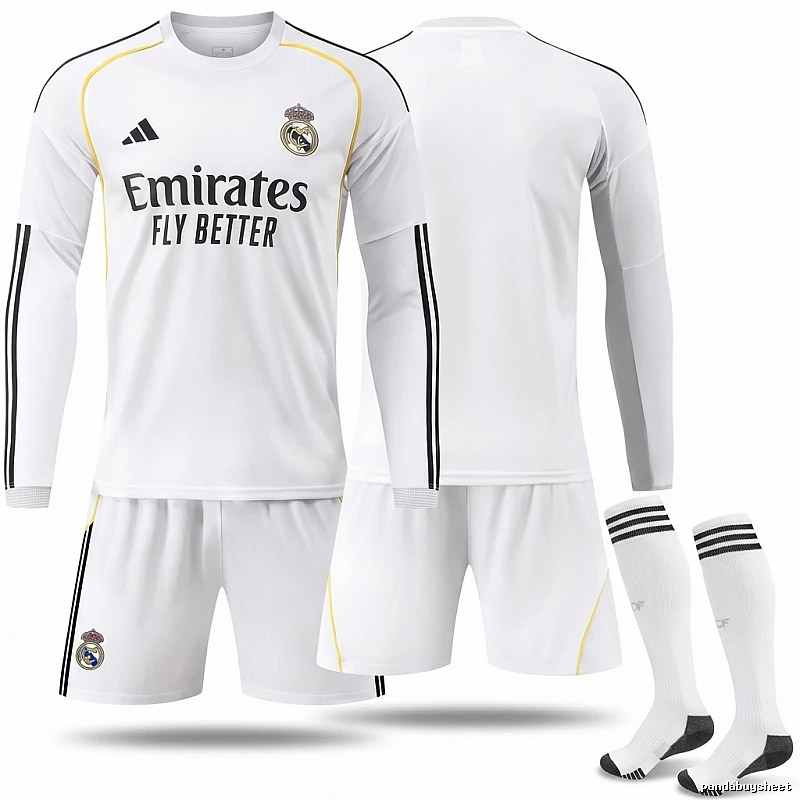 The sporty white jersey of Real Madrid.