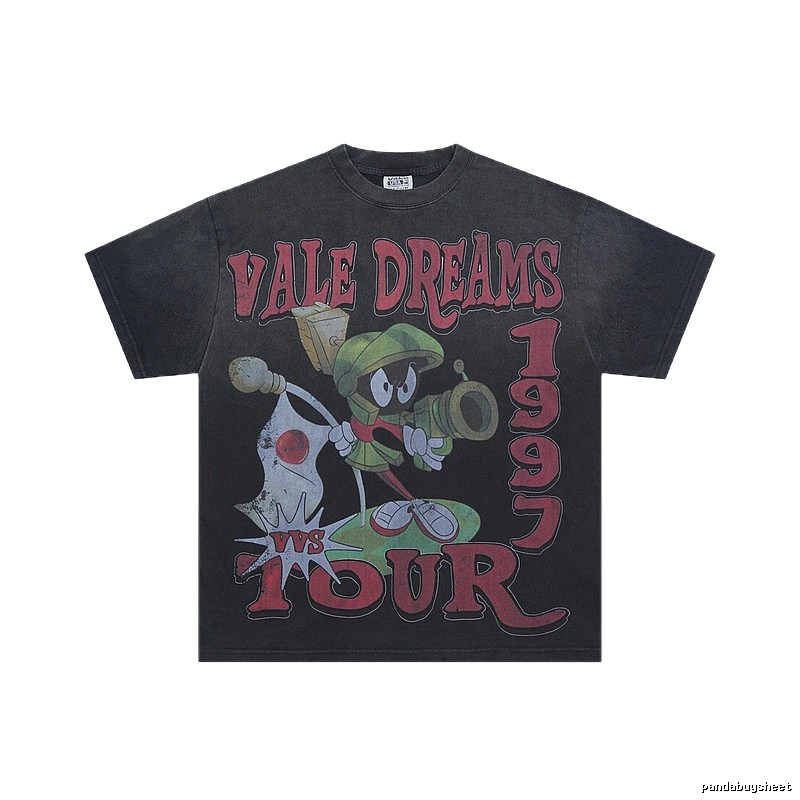 Valley Dreams Vintage Distressed Washed Black T-Shirt