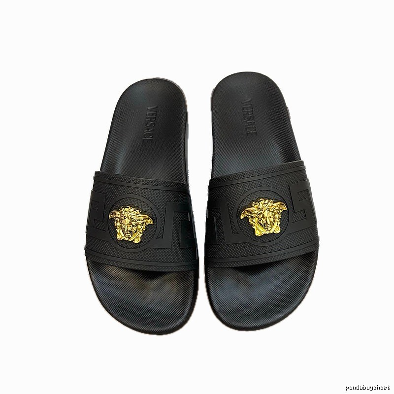 Versace Medusa Luxury Style Black Slippers
