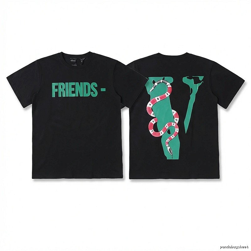 Vlone Snake Print Style Black T-shirt