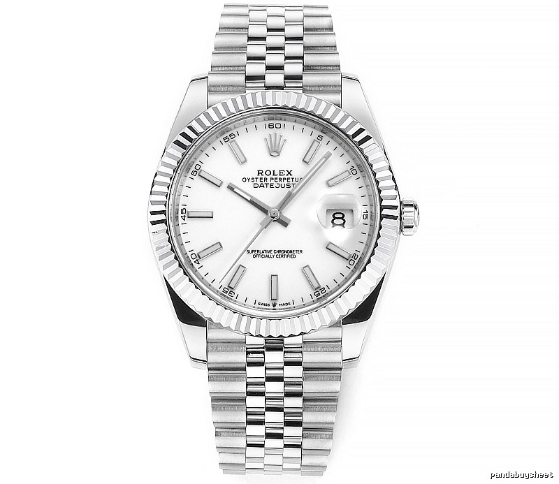 White Baton Dial Datejust Automatic Watch - Rolex Layering Edit