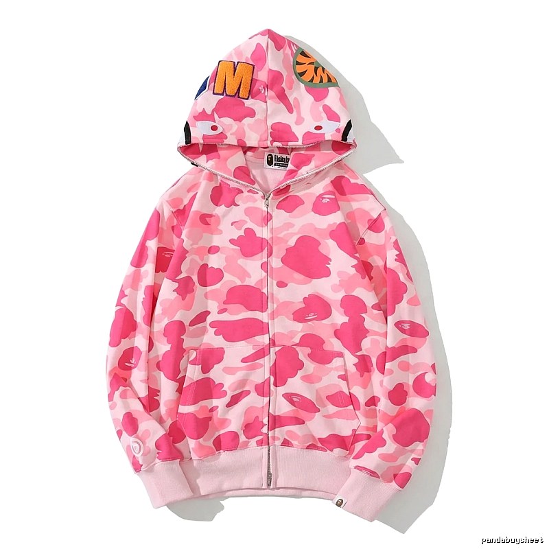 Bape camouflage-style pink hoodie
