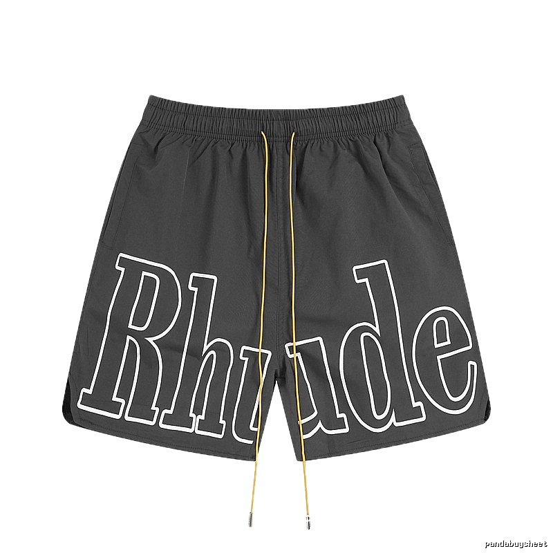 RHUDE letter-style black shorts
