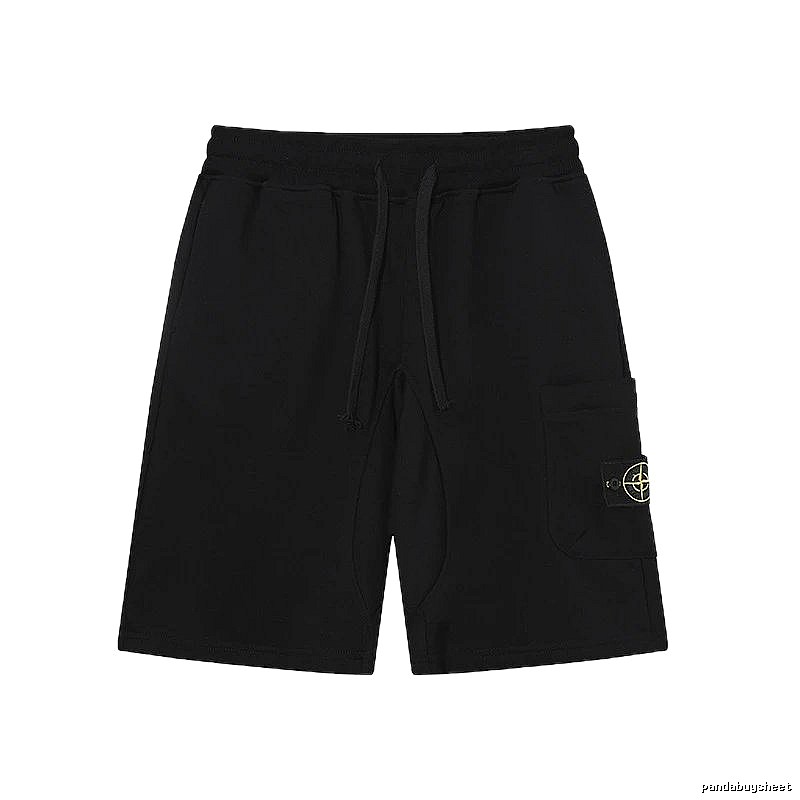 Stone Island Compass Collection Workwear Style Black Shorts